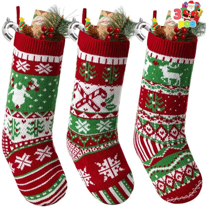 18” Christmas Stockings Large Size Rustic Cable
