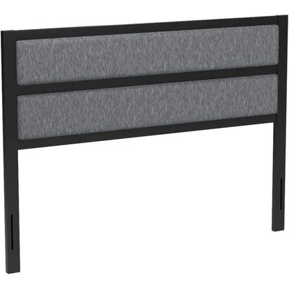 Queen Grey Upholstered Metal Headboard