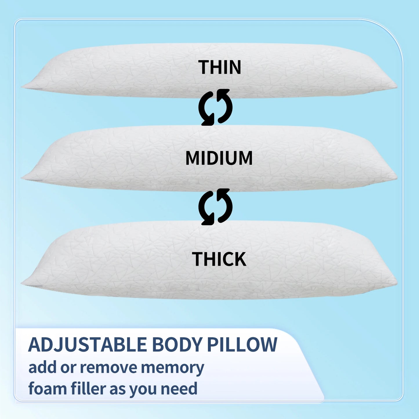 Memory Foam Body Pillow Fluffy  for Adults