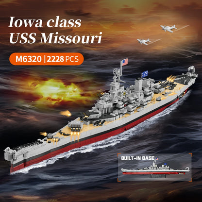 USS Missouri battleship model building block kit