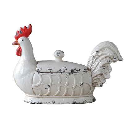 Creative Rooster Storage Container Stoneware with Lid