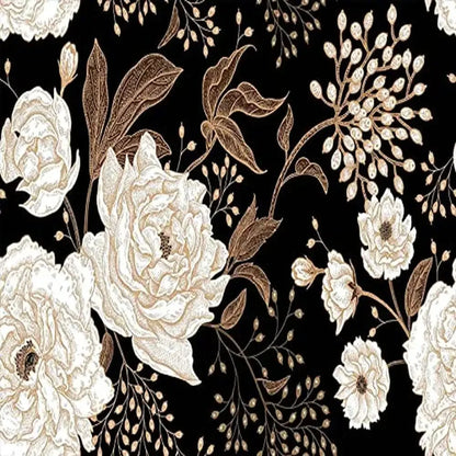 Peonies Roses Floral Vintage Wallpaper Silk Material