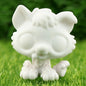 White Lovely Shorthair Cat, Collie and Husky Figurines