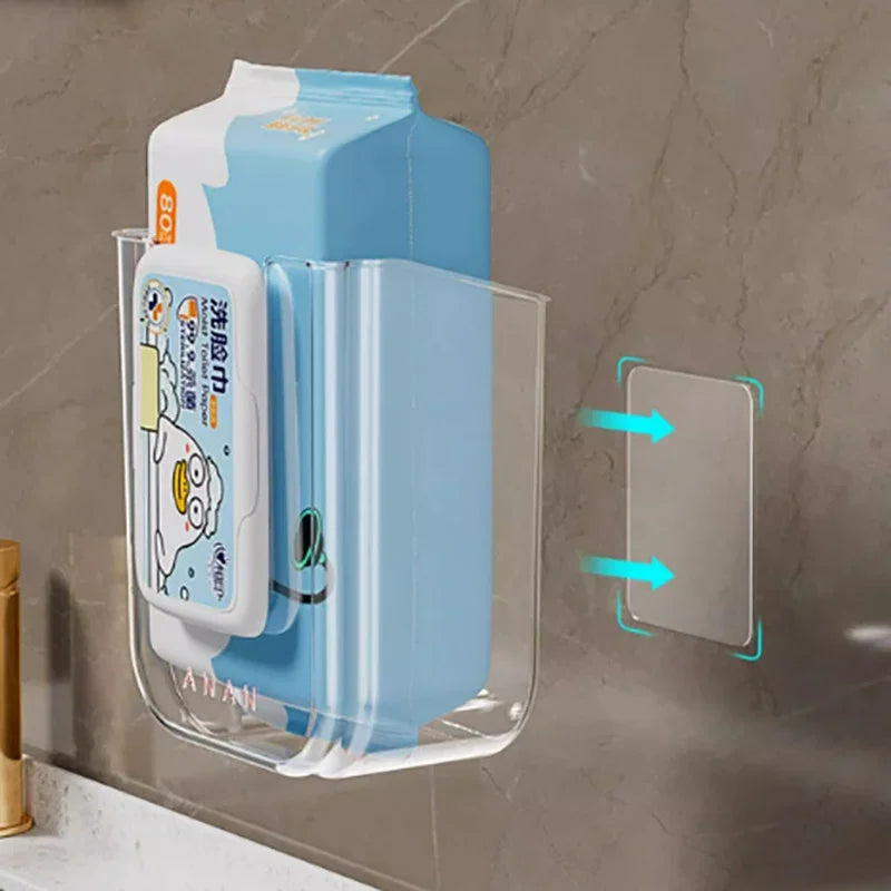 Punch Free Toilet Paper/Wipes Holder Dispenser