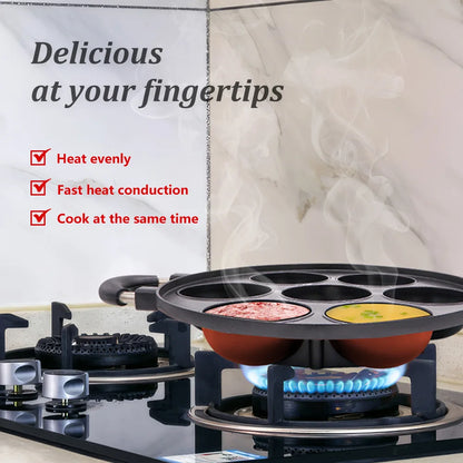 7 Hole Cast Iron Cookware Omelette or Cake Mold