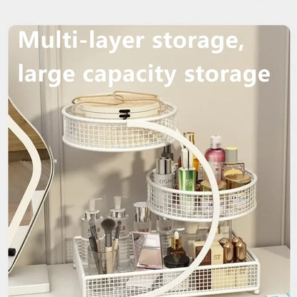 Metal Makeup Storage Rack Cosmetic Organizer Dresser