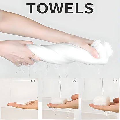 Compressed Towel Tablets - 100% Cotton Travel Essentials