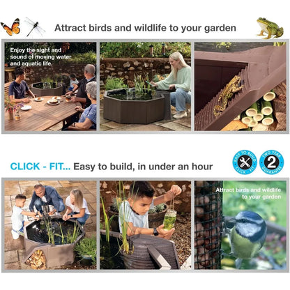 No Dig Nature Pond Structure, Liner, Fountain Pump