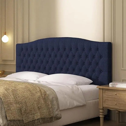 King Modern Wall-Mounted Linen Headboard, Padded