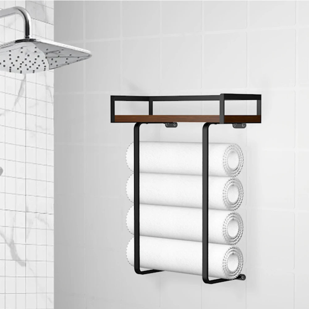 Bathroom Towel Rack Made of Iron/Wooden