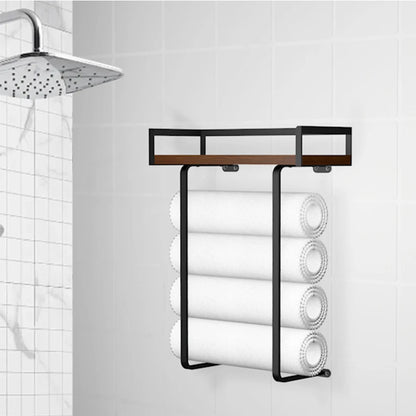 Bathroom Towel Rack Made of Iron/Wooden