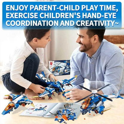 3 in1 Building Blocks, Helicopter Bomber, Monster Dragon               Cool Building Toy Best Toys Gifts Sky Overlord Series  604 Pieces