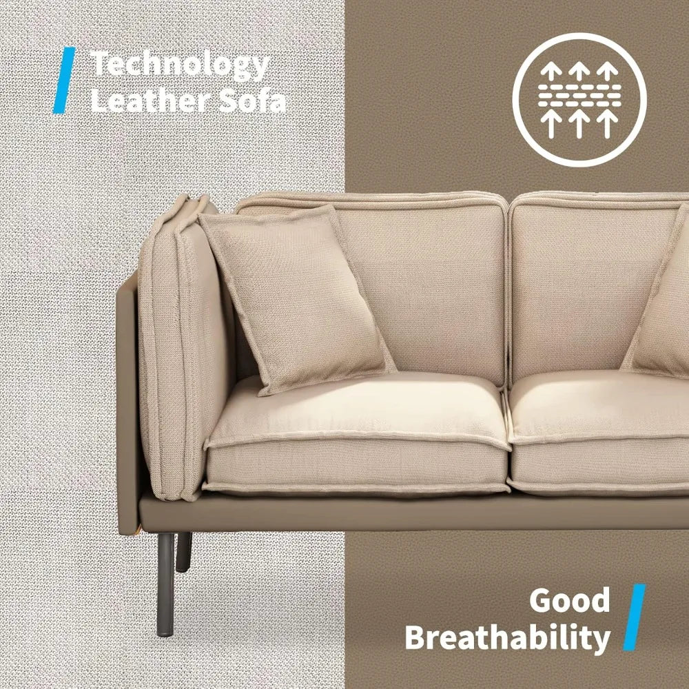 Small Leather Sofa Couch for Small Spaces