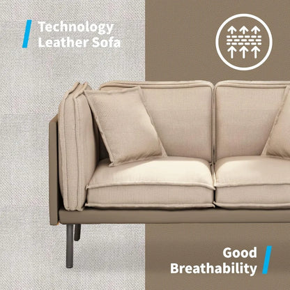 Small Leather Sofa Couch for Small Spaces