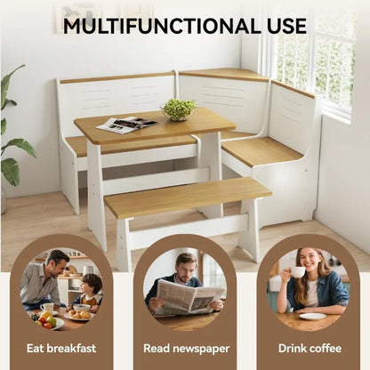 Breakfast Nook Kitchen Corner Dining Table Set