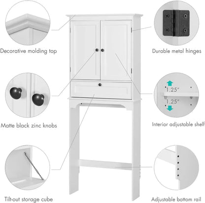 White Customizable Over The Toilet Storage Cabinet