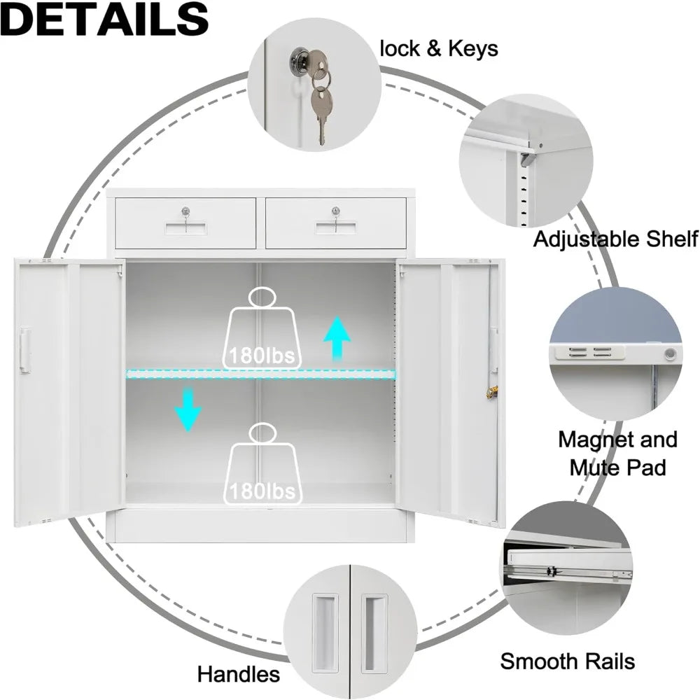 Adjustable shelf locking metal storage unit cabinet