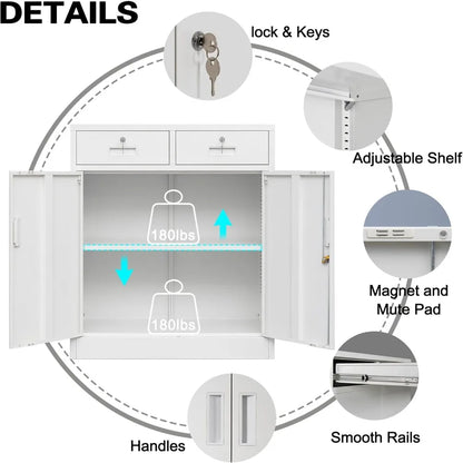Adjustable shelf locking metal storage unit cabinet