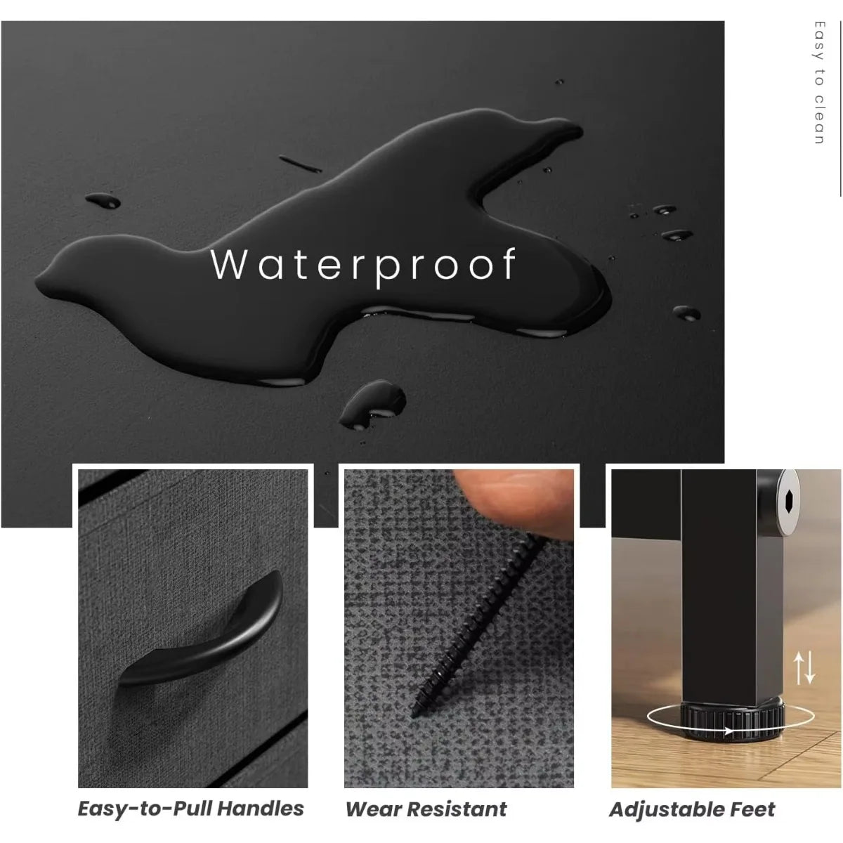 Nightstand with Drawers, Small Bed Side Furniture