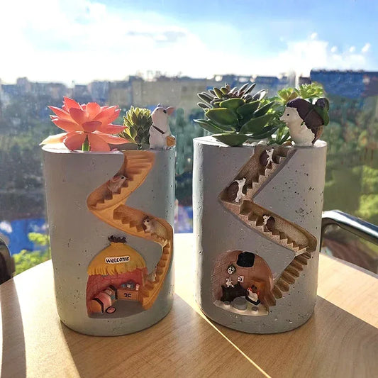 Creative Hedgehog Planter, Resin Flower Pots for Succulents