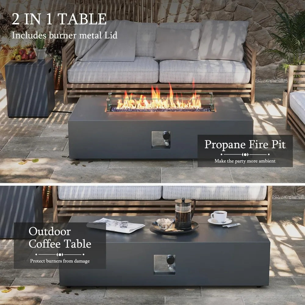 56" Outdoor Propane Gas Fire Pit Table