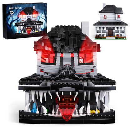 Lighted Monster Haunted House Building Blocks Set