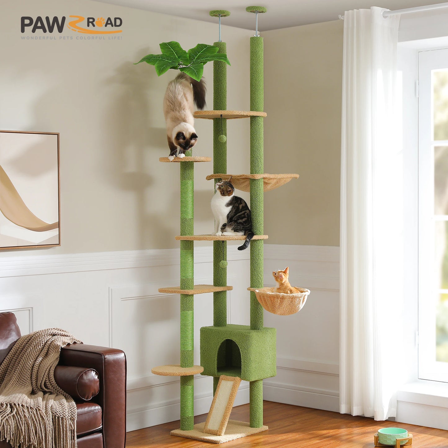 Cactus Cat Tree Floor to Ceiling Tower