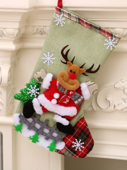 4Pcs Cute Christmas Stockings Set Large Capacity