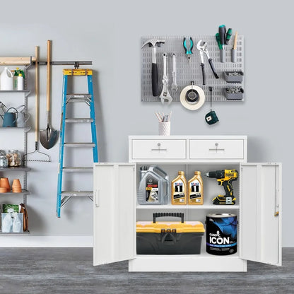 Adjustable shelf locking metal storage unit cabinet