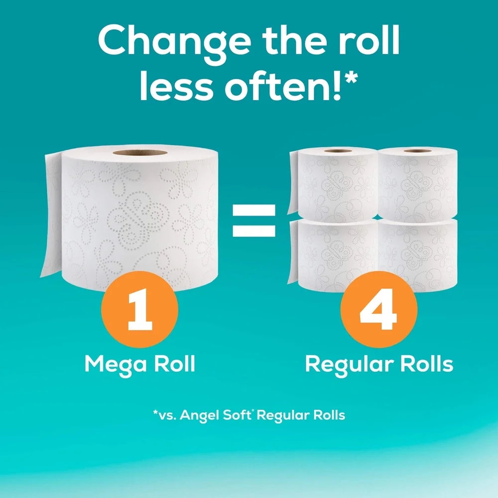 24 Mega Rolls 2 Ply Toilet Paper Soft Strong