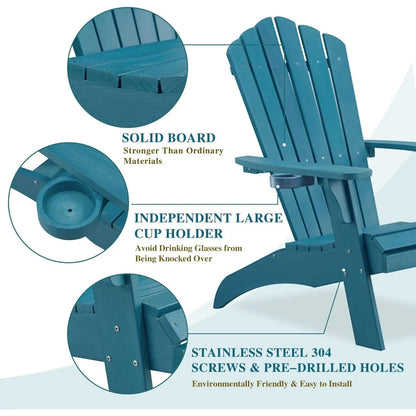 Oversized Lumber Fire Pit Chair With Cup Holder