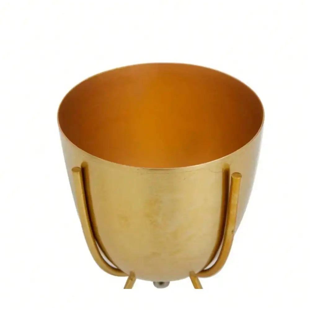 6',  7" Gold Metal Planter Removable Stand