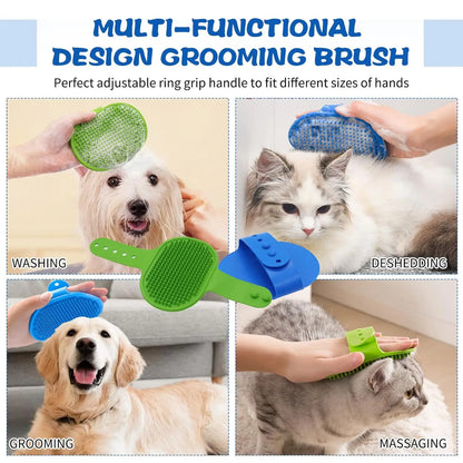 2-Pack Dog Bath Brush, Rubber Curry Brush