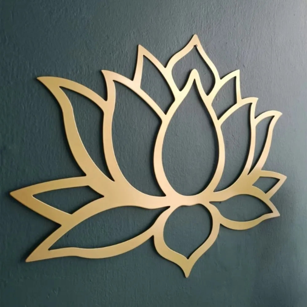 Stunning Modern Large Lotus Metal Wall Art