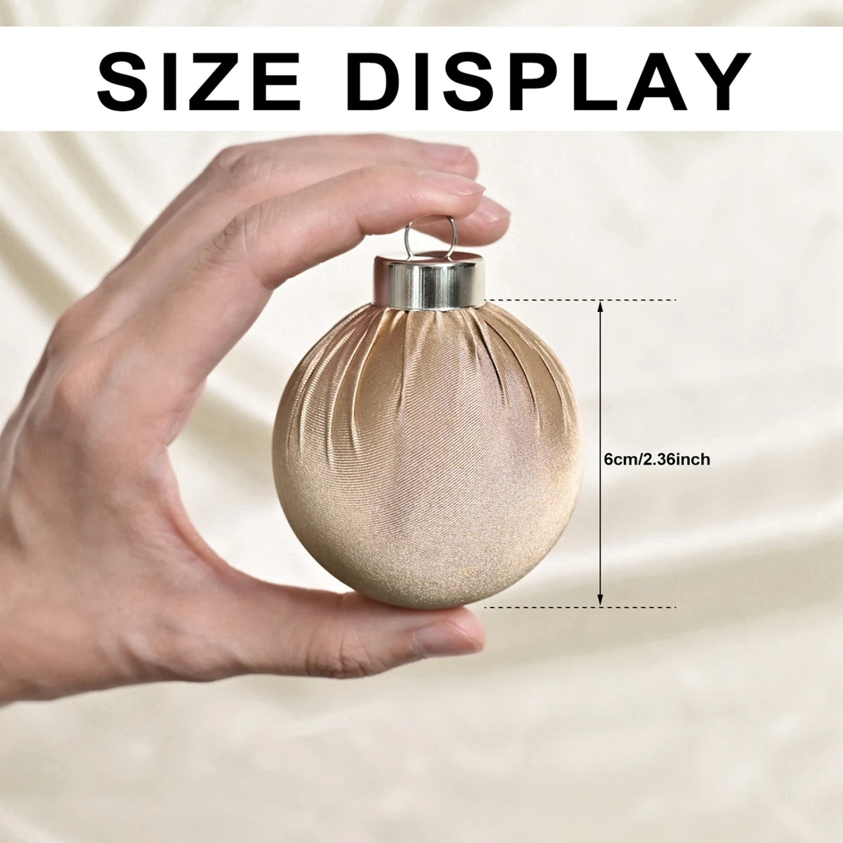 12PC Glossy Satin Christmas Hanging Ball Ornaments