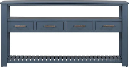 Modern Wood Console Table with Drawers Shelves