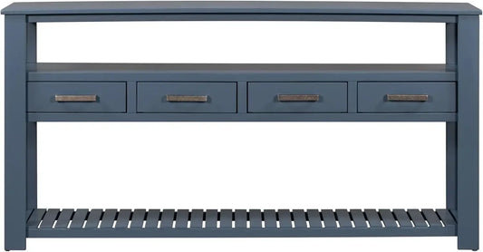 Modern Wood Console Table with Drawers Shelves