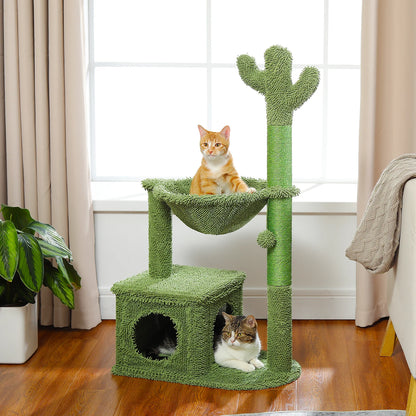 Cactus Cat Tree with Large Condo & Hammock