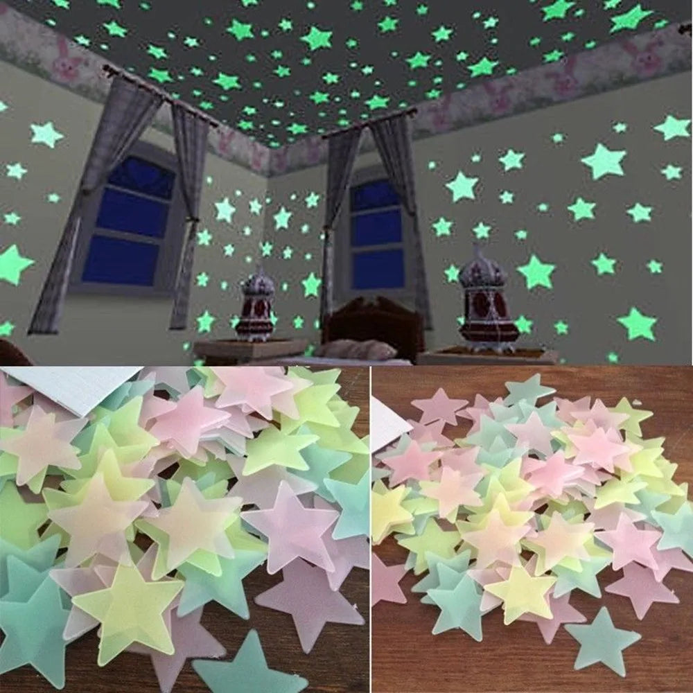 Glow In The Dark Star Sticker Decorations