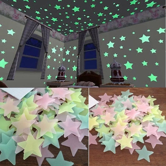 Glow In The Dark Star Sticker Decorations