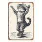 Tin Sign Cowboy Cat Wall Decor Signs