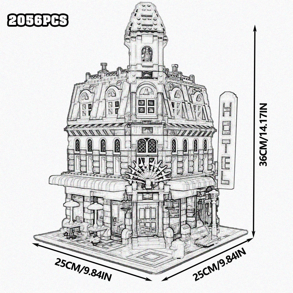 Downtown Street View House Model Building Blocks