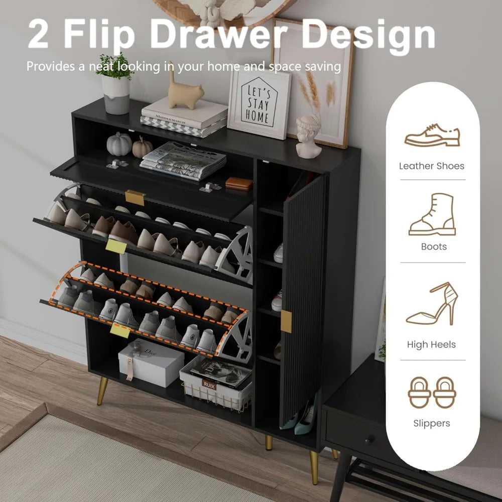 Shoe Storage/Organizer Cabinet 2 Flip Drawers