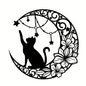 Metal Black Cat Wall Pendant Versatile Decor