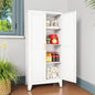 Metal Pantry Cabinet, 2 Doors, Adjustable Shelves