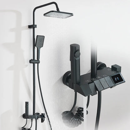 Black Smart Digital Display Shower Faucet Set