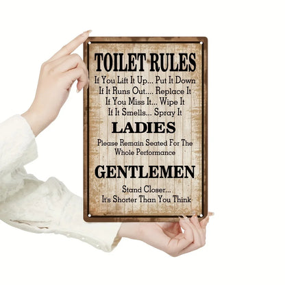 Iron Poster Toilet Rules Metal Tin Signs