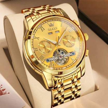 Automatic Mechanical Business Wristwatch Waterproof Stainless Steel