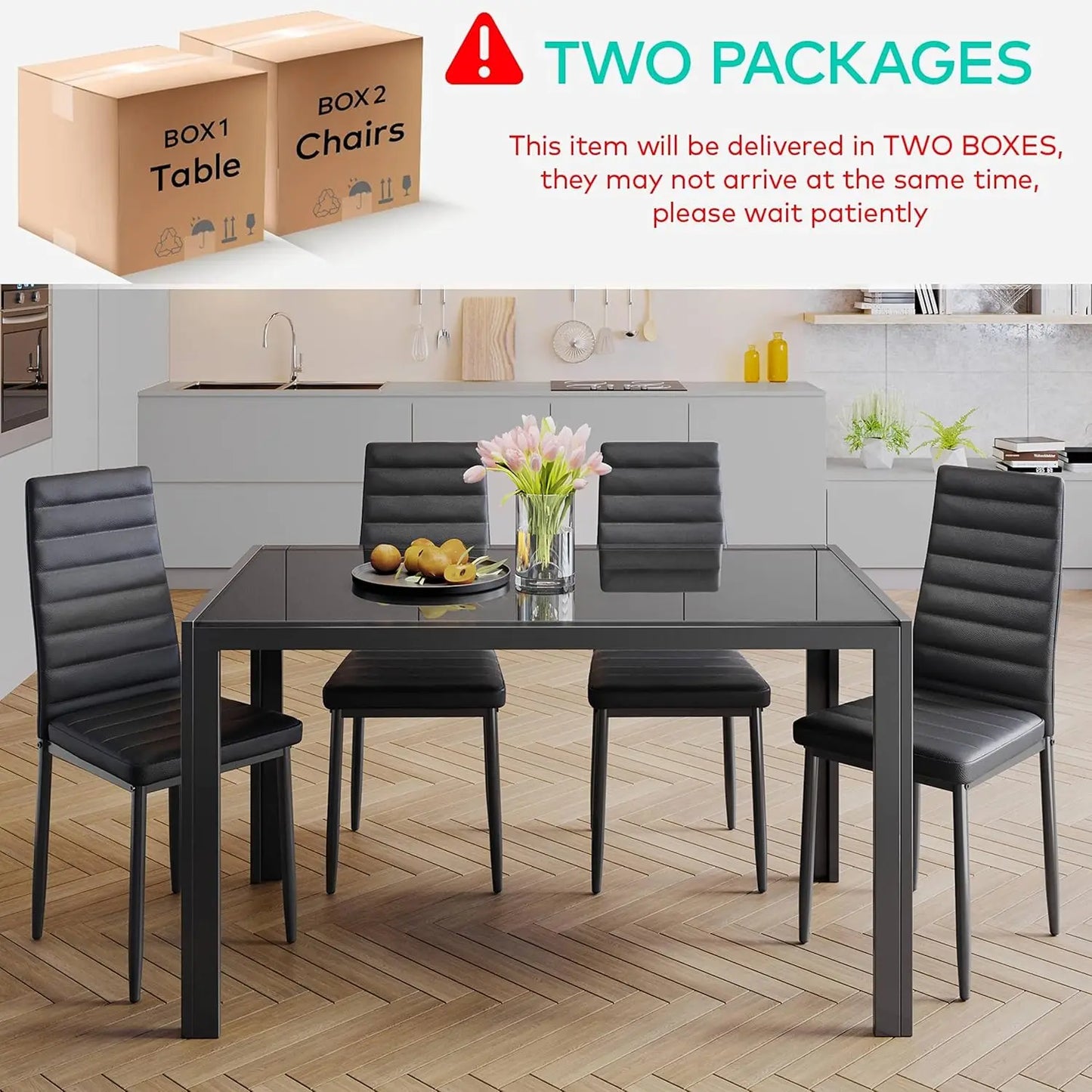 Modern Kitchen and Chairs Table Set for 4