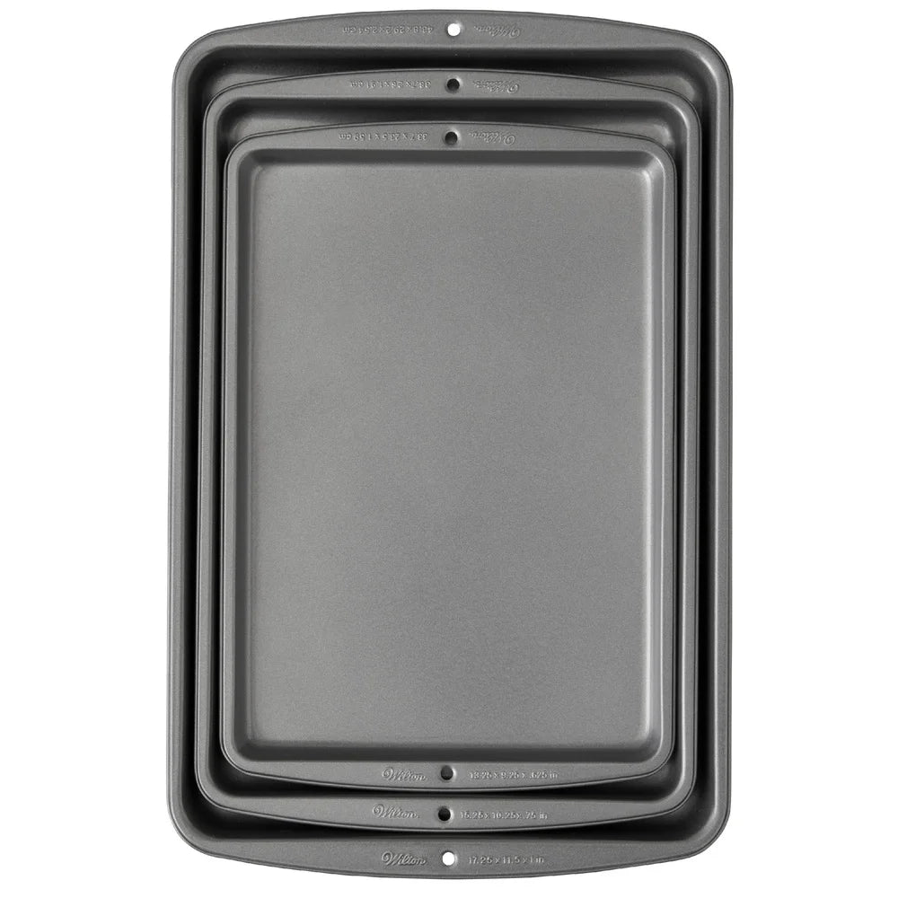 Non-Stick Cookie Sheet Pan Bakeware Set 3-Piece